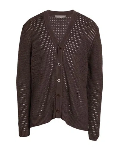 Daniele Fiesoli Lab Man Cardigan Dark Brown Size Xxl Linen, Cotton