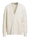 Daniele Fiesoli Lab Man Cardigan Ivory Size L Merino Wool, Polyamide, Cashmere
