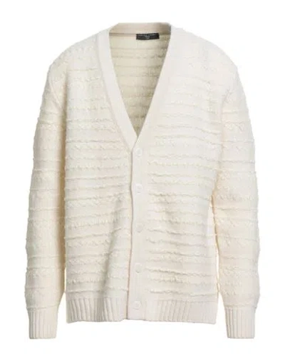 Daniele Fiesoli Lab Man Cardigan Ivory Size L Merino Wool, Polyamide, Cashmere