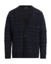 Daniele Fiesoli Lab Man Cardigan Midnight Blue Size M Merino Wool, Polyamide, Cashmere