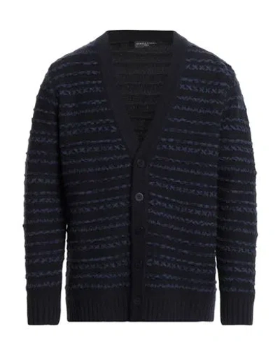 Daniele Fiesoli Lab Man Cardigan Midnight Blue Size M Merino Wool, Polyamide, Cashmere