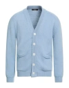 Daniele Fiesoli Lab Man Cardigan Sky Blue Size L Merino Wool