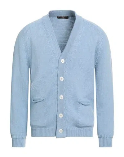 Daniele Fiesoli Lab Man Cardigan Sky Blue Size L Merino Wool