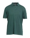 Daniele Fiesoli Lab Man Polo Shirt Deep Teal Size L Linen, Elastane In Green