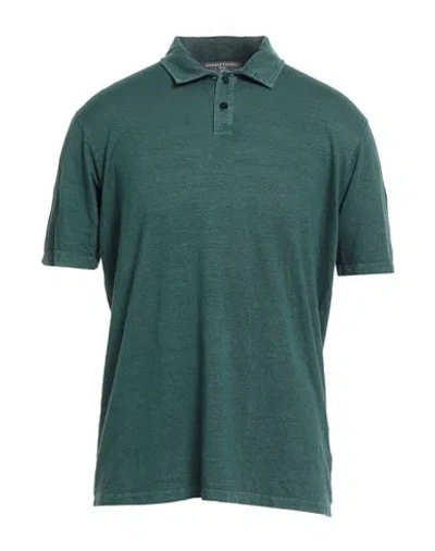 Daniele Fiesoli Lab Man Polo Shirt Deep Teal Size L Linen, Elastane In Green