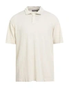 Daniele Fiesoli Lab Man Polo Shirt Ivory Size Xl Linen, Elastane In Multi