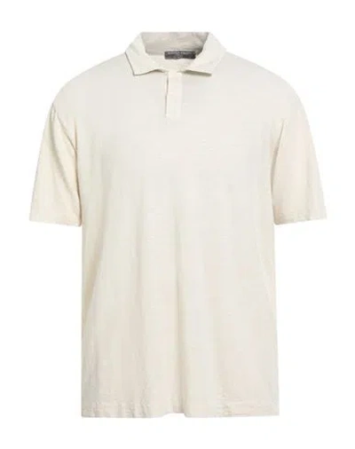Daniele Fiesoli Lab Man Polo Shirt Ivory Size Xl Linen, Elastane In Multi