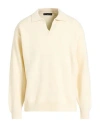 Daniele Fiesoli Lab Man Sweater Cream Size L Merino Wool, Cashmere In Nude