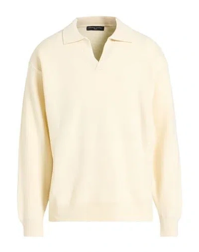 Daniele Fiesoli Lab Man Sweater Cream Size L Merino Wool, Cashmere In Nude