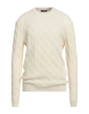 Daniele Fiesoli Lab Man Sweater Ivory Size L Merino Wool, Cashmere