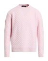 Daniele Fiesoli Lab Man Sweater Light Pink Size L Merino Wool, Cashmere In Pink