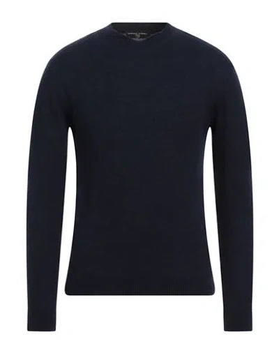 Daniele Fiesoli Lab Man Sweater Navy Size L Merino Wool, Polyamide, Cashmere
