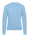 Daniele Fiesoli Lab Man Sweater Sky Blue Size L Merino Wool, Cashmere In Blue