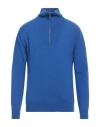Daniele Fiesoli Lab Man Turtleneck Blue Size L Merino Wool, Cotton In Blue