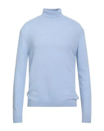 Daniele Fiesoli Lab Man Turtleneck Sky Blue Size L Merino Wool, Polyamide, Cashmere