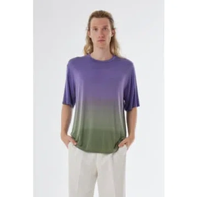 Daniele Fiesoli Linen Faded Design T-shirt Green/purple
