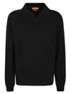 Daniele Fiesoli Long-sleeve Knit Polo Sweater With Classic Collar And Ribbed Cuffs In Multi