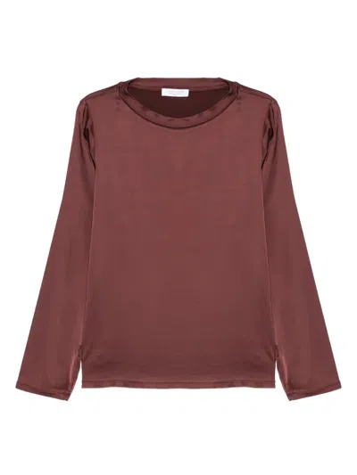 Daniele Fiesoli Long-sleeve Round-neck Top In Brown