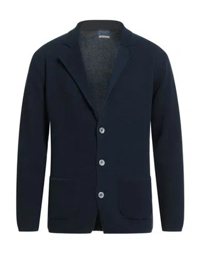 Daniele Fiesoli Man Blazer Midnight Blue Size L Cotton