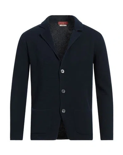 Daniele Fiesoli Man Blazer Midnight Blue Size L Cotton