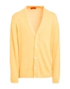 Daniele Fiesoli Man Cardigan Apricot Size L Linen, Organic Cotton In Orange