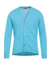 Daniele Fiesoli Man Cardigan Azure Size L Cotton In Blue