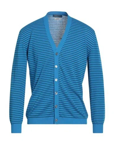 Daniele Fiesoli Man Cardigan Azure Size L Cotton In Blue