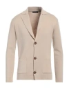 Daniele Fiesoli Man Cardigan Beige Size L Merino Wool In Beige