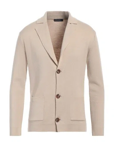 Daniele Fiesoli Man Cardigan Beige Size L Merino Wool