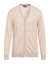 Daniele Fiesoli Man Cardigan Beige Size Xxl Merino Wool In Beige