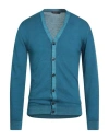 Daniele Fiesoli Man Cardigan Blue Size L Merino Wool