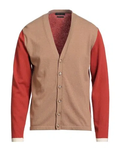 Daniele Fiesoli Man Cardigan Camel Size L Wool, Cashmere