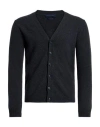 Daniele Fiesoli Man Cardigan Charcoal Size L Merino Wool, Cashmere In Black