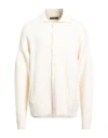 Daniele Fiesoli Man Cardigan Cream Size L Merino Wool