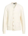 Daniele Fiesoli Man Cardigan Cream Size L Wool, Cashmere