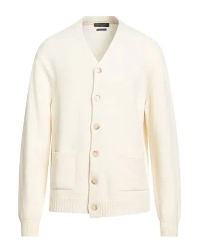 Daniele Fiesoli Man Cardigan Cream Size L Wool, Cashmere