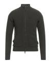 Daniele Fiesoli Man Cardigan Dark Green Size S Merino Wool, Polyamide In Gray