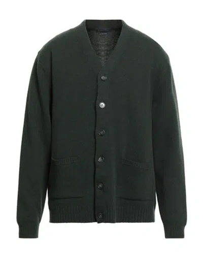 Daniele Fiesoli Man Cardigan Dark Green Size S Wool, Cashmere