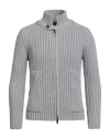 Daniele Fiesoli Man Cardigan Grey Size S Merino Wool, Polyamide In Gray