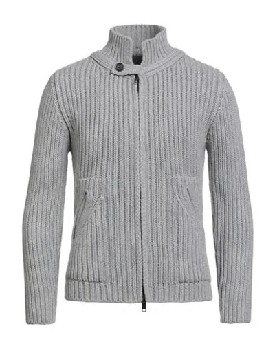 Daniele Fiesoli Man Cardigan Grey Size S Merino Wool, Polyamide In Gray