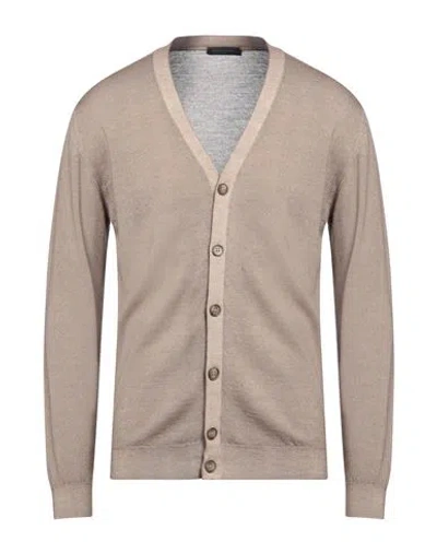 Daniele Fiesoli Man Cardigan Khaki Size L Merino Wool In Neutral
