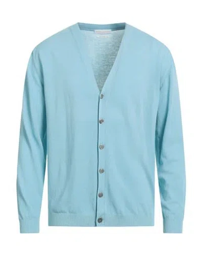 Daniele Fiesoli Man Cardigan Light Blue Size Xxl Cotton In Blue