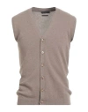 Daniele Fiesoli Man Cardigan Light Brown Size S Wool, Cashmere In Sand