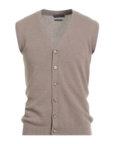 Daniele Fiesoli Man Cardigan Light Brown Size S Wool, Cashmere