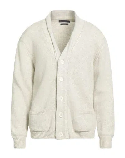 Daniele Fiesoli Man Cardigan Light Grey Size L Baby Alpaca Wool, Merino Wool