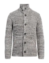 Daniele Fiesoli Man Cardigan Light Grey Size L Merino Wool, Polyamide In Grey