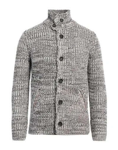 Daniele Fiesoli Man Cardigan Light Grey Size L Merino Wool, Polyamide