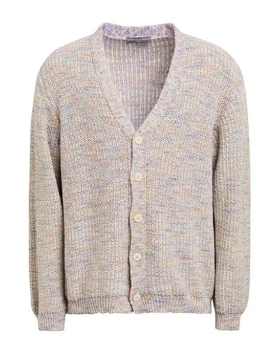 Daniele Fiesoli Man Cardigan Lilac Size L Cotton, Nylon In Purple