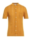 Daniele Fiesoli Man Cardigan Marigold Size L Linen, Organic Cotton In Yellow
