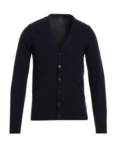 Daniele Fiesoli Man Cardigan Midnight Blue Size S Merino Wool, Cashmere